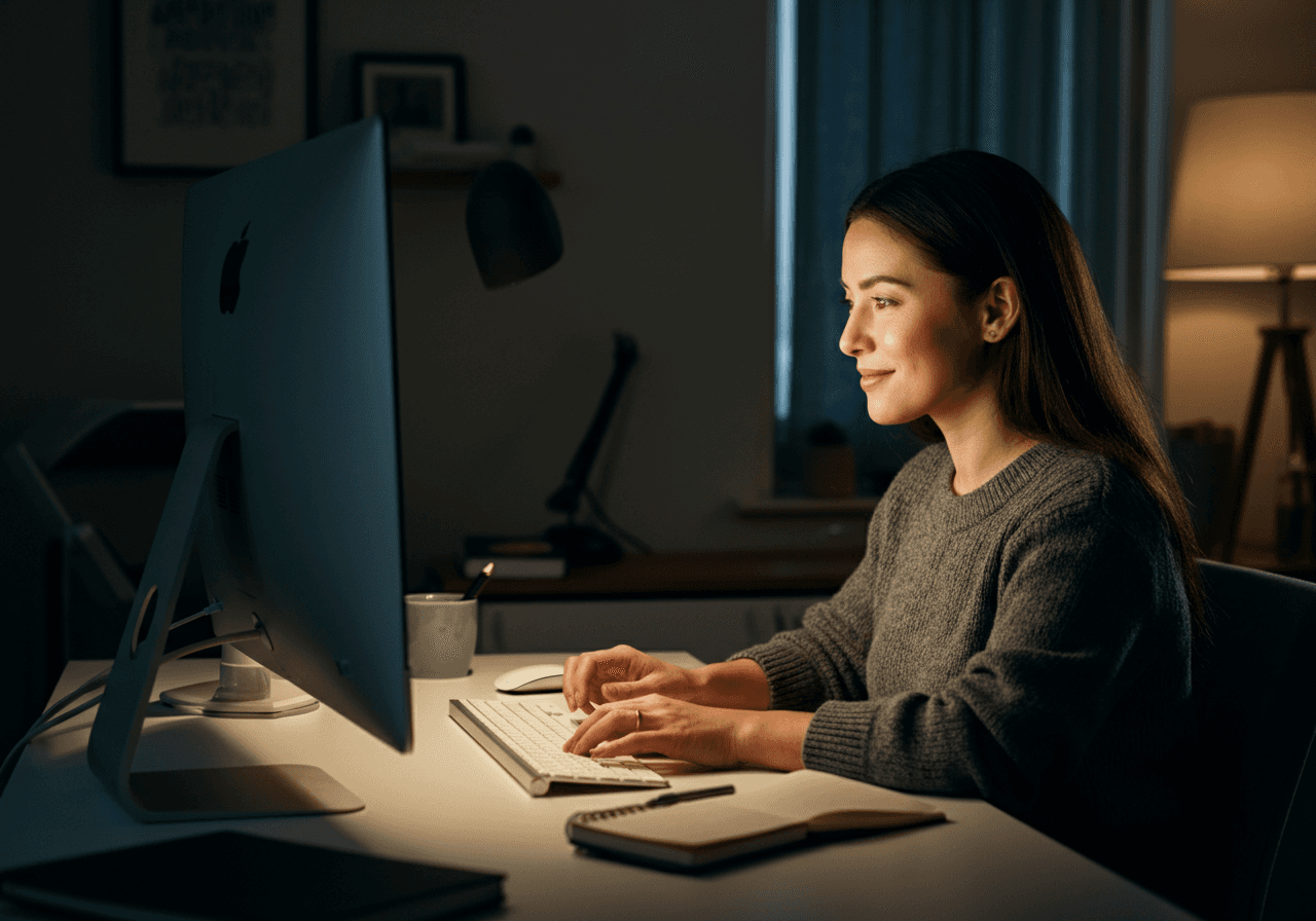 Employee working on their laptop