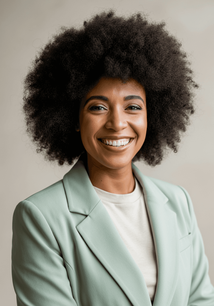 Portrait image of recently hired tech professional